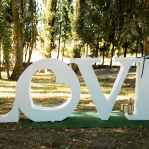 Love en lettres géantes pour mariage